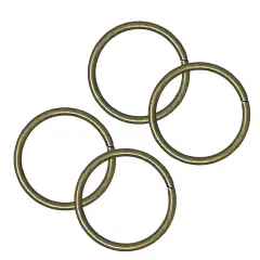 O Ring 2" Diameter Antique Brass with 1/4" Rim