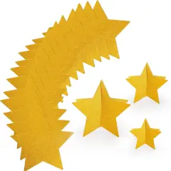 45 PCS 3D Gold Star Cutouts Decor Set Party Decorations