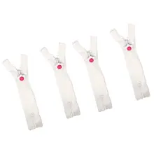 White Plastic Molded Zipper 5MM 5 Inches Closed Bottom with Flower Pull