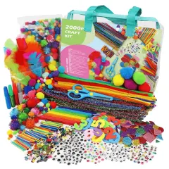 Art and Craft Kits &ndash; Mega Kids Arts & Crafts Supply Set (1750+ Pieces) for Ages 4&ndash;8 &ndash; Pom Poms, Pipe Cleaners, Googly Eyes, Foam, Feathers & More