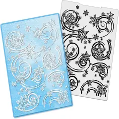 Winter Snowflake Plastic Embossing Folders for Card Making