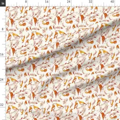Various Fabrics by the Yard or Fat Quarter Line Quail Golden Browns Brown Nature Birds Gold Sage Ink Drawing Custom Printed Fabric by Spoonflower