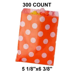 Stylish Large Dots Merchandise Bags 5 1/8" x 6 3/8" Orange