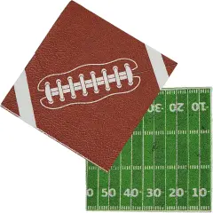 4E's Novelty 80 Pack Football Disposable Paper Napkins, Football Party Supplies
