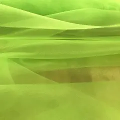 1 Yard Neon Green Sheer Organza Fabric Shiny Polyester for Costumes Decorations Crafts