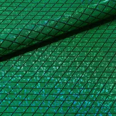 Argyle Shattered Glass Foiled Spandex Fabric Green