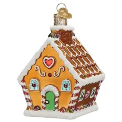 Old World Christmas 4.0 Inch Sweet Gingerbread Cottage Tree Ornament , House Candy Ornament Brown