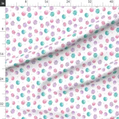 Various Fabrics by the Yard or Fat Quarter Seashells Girls Mermaid Seashell Pink Turquoise Purple Shells Beach Summer Girl Custom Printed Fabric by Spoonflower