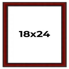 Weathered Red Picture Frame - UV Acrylic, Foam Board Backing, Hanging Hardware