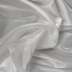 1 Yard Crystalized Liquid Bridal Satin Fabric with Reflective Shimmering Surface for Gowns Costumes and Decor 59/60 Inch Width White