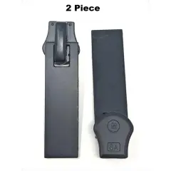 Rectangular Glossy Metal Puller Zipper 8MM in Dull Black