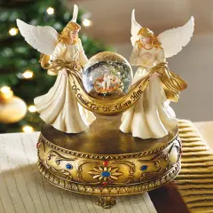 Collections Etc Musical Angels Christmas Holiday Snow Globe