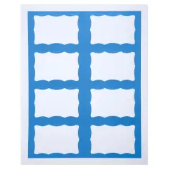Adhesive Badges, Blue Border, Pack of 200
