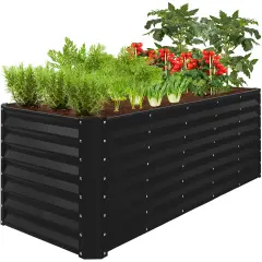 Best Choice Products 8x2x2ft Raised Metal Outdoor Garden Bed, Planter Box for Flowers, Vegetables, Herbs Black