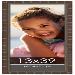 13x39 Modern Bamboo Picture Frame with UV-Resistant Acrylic & Acid Free Backing, Available in5 Finishes - Gold, Silver, Brown, Black, and Natural