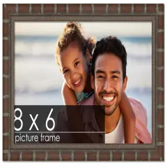 8x6 Modern Bamboo Picture Frame with UV-Resistant Acrylic & Acid Free Backing, Available in5 Finishes - Gold, Silver, Brown, Black, and Natural