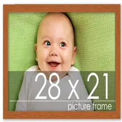 Modernist Brown Picture Frame - UV Acrylic, Backing Board, Hanging Hardware Included