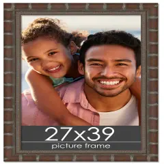 27x39 Modern Bamboo Picture Frame with UV-Resistant Acrylic & Acid Free Backing, Available in5 Finishes - Gold, Silver, Brown, Black, and Natural