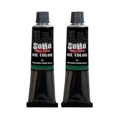 SoHo Urban Artist Oil Paint - 2 Pack, Chromium Oxide Green 2 Pack - 170 ml Tube - Best Valued Oil Colors for Painting with Excellent Pigment Load