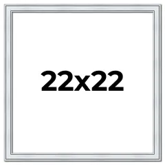 Square Classic Silver Picture Frame - UV Acrylic, Foam Board Backing, Hanging Hardware