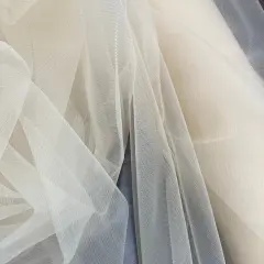 1 Yard 2-Way Stretch Nylon Net Mesh Fabric, 60" Width Lightweight Sheer Mesh for Gowns, Dancewear & Costumes Champagne