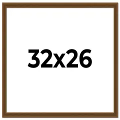 Flat Gold Picture Frame - UV Acrylic, Backing Board, Hanging Hardware Included