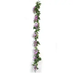 6' Artificial Wisteria Garland Lavender &ndash; Lush Hanging Vine for Wedding, Party & Home D&eacute;cor - 2 Pieces