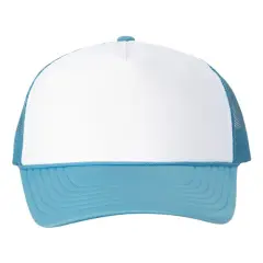 Valucap&reg; Foam Mesh Back Trucker Cap White/ Baby Blue