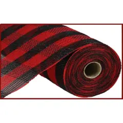 10" Cotton Check Deco Mesh Ribbon: Buffalo Plaid