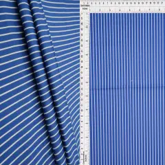 1 Yard Stretch Poplin Stripe Print Fabric 57/58&Prime; Wide Cotton Spandex Blend NAVY