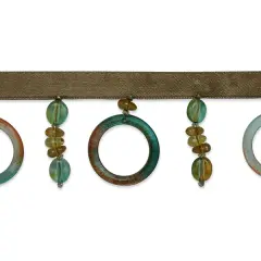 5 yards of Bauble & Ring Beaded Fringe Trim | 5 yard cut Brown