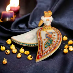 Marble Chopra, Peacock Haldi Kumkum Holder, Pooja Favor, Diwali Gift, Diwali Favor, Deewali Decor, Pooja Item