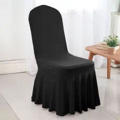 Black Spandex Skirt Banquet Chair Cover for Elegant Weddings and Formal Events