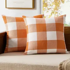 2 Pack of Fall Throw Pillow Covers Decorative - 20 x 20 Inch