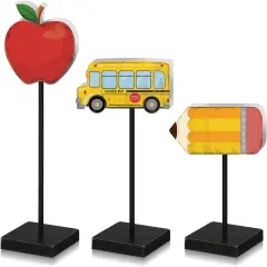 3 Pcs Welcome Back to School Desk Sign Bus