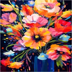 Flowers Paint by Numbers Kit for Adults, Paint by Number Abstract Flowers, Paint by Numbers Kit for Adults Beginner for Gift and Home Wall Decor