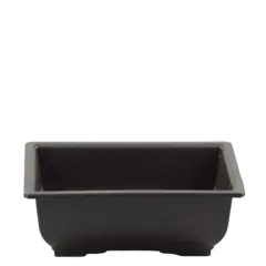 2 Rectangular Plastic Bonsai / Succulent Pots 7.75"x 5.75"x 2.75" - Dark Brown