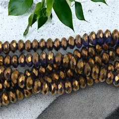 *25* 6x9mm Bronze Illusion Fire Polished Rondelle Beads