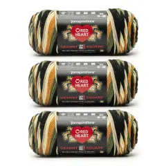 Red Heart All in One Granny Square Yarn 24 Pack-Amber Moss