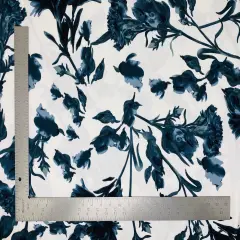 1 yard Liverpool knit floral print fabric with stretch textured crepe for dresses and skirts 60" Wide