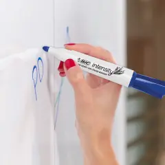 BIC Intensity Low Odor Dry Erase Marker, 12 Pack, Chisel Tip, Blue, Erases Cleanly, Non-Toxic Markers