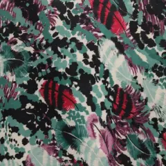 1 Yard Feather Print Spandex Fabric Four Way Stretch Activewear Swimwear Costume Leggings Material 58/60 Inch Width