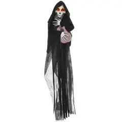 Guitar-Playing Grim Reaper Outdoor Halloween Decoration Animatronic