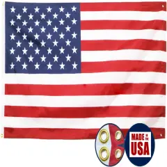 American Flag 3x5 Ft for Indoor, Made in USA 4 Brass Grommets USA Flags - Fade Reistant printing Indoor American Flag - Hanging American Flags for Room/Indoor/Bedroom/Dorm/Wall American Flag