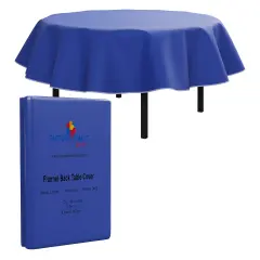 Exquisite Vinyl Tablecloth &ndash; 70" Round &ndash; Pack of 1 &ndash; Round Plastic Table Cover with Flannel Backing &ndash; Reusable & Waterproof Tablecloth for Parties and Events Dark Blue