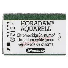 Schmincke Horadam Aquarell Watercolor - Chromium Oxide Green, Full Pan