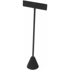 Plymor Black Velvet "T" Style, Single Pair Earring Display Stand, 2.5625" W x 1.25" D x 6.75" H