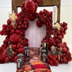 Burgundy Balloons Double Stuffed Wine Red Balloon Garland Rose Red Balloon Arch Kit