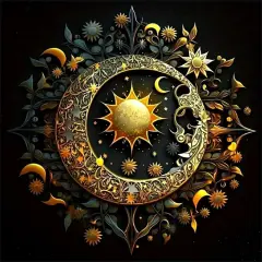5D DIY Sun and Moon Diamond Painting Kits for Adults-Full Drill Round Diamond Art Kits for Beginners-Diamond Gem Painting Kits for Home Wall Decor Arts and Crafts for Adults