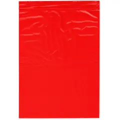 Plymor 9" x 12", Red 2 Mil Zipper Reclosable Plastic Bags